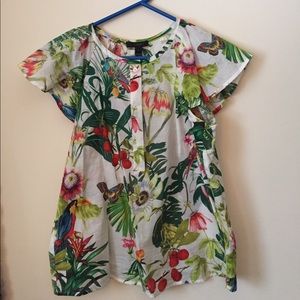 J.Crew size 2 tropical print top.  NWT